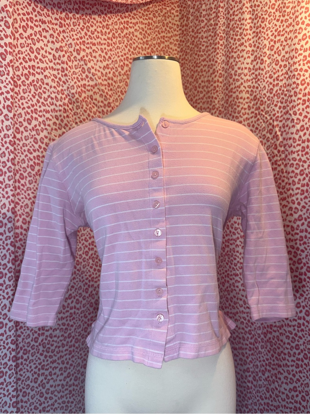 Women’s Pink Striped Button top